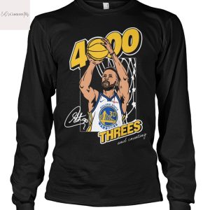 Golden State Warriors Stephen Curry 4000 Threes And Counting Signature Unisex T-Shirt