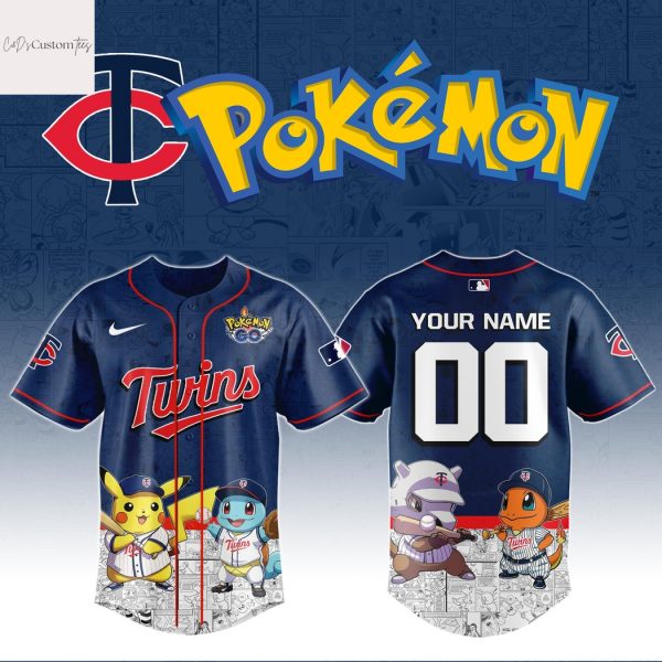 Personalized Minnesota Twins x Po kemon Go Baseball Jersey