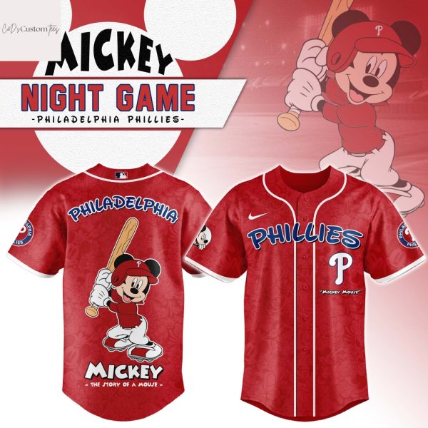Philadelphia Phillies x Mickey Night Game Baseball Jersey
