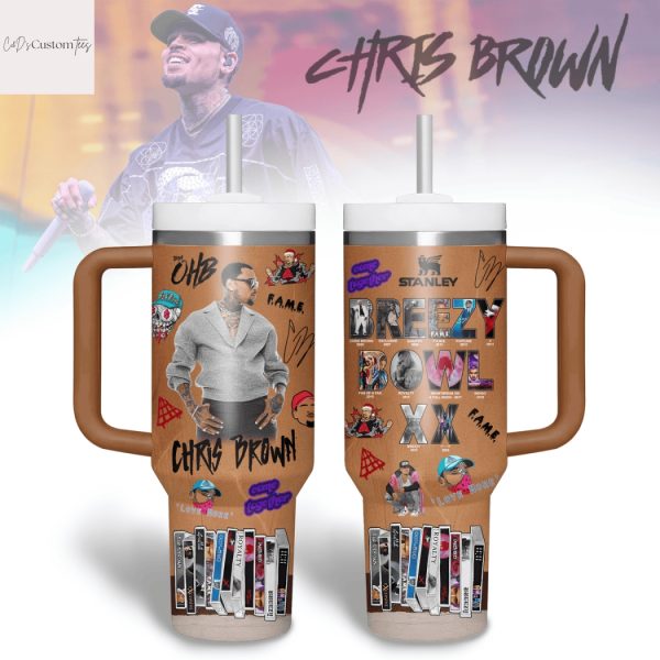 Chris Brown Breezy Bowl XX Tumbler With Handle And Straw