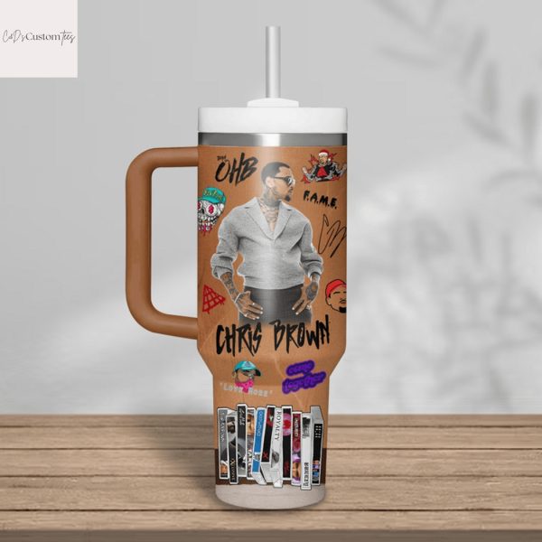 Chris Brown Breezy Bowl XX Tumbler With Handle And Straw