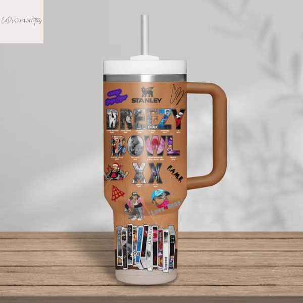 Chris Brown Breezy Bowl XX Tumbler With Handle And Straw