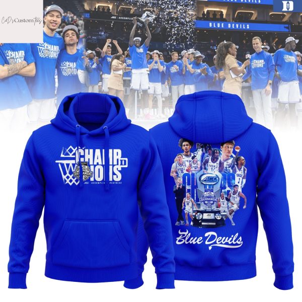 Duke Blue Devils Blue 84 2025 ACC Mens Basketball Conference Tournament Champions Hoodie – Blue