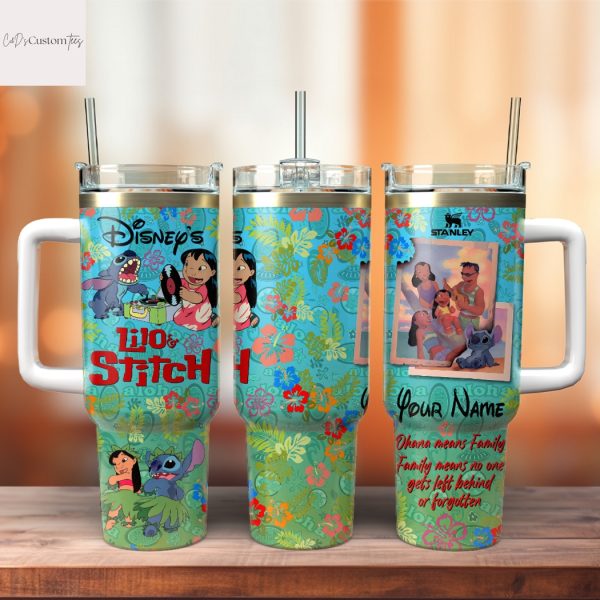 Lilo And Stitch Custom Tumbler With Handle And Straw
