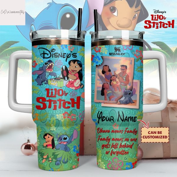 Lilo And Stitch Custom Tumbler With Handle And Straw