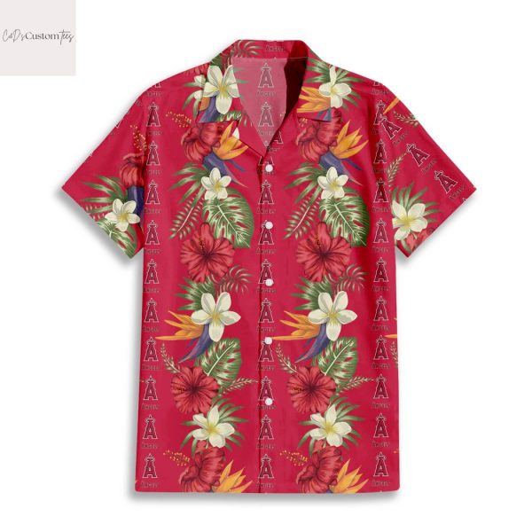 Los Angeles Angels Flower Hawaiian Shirt