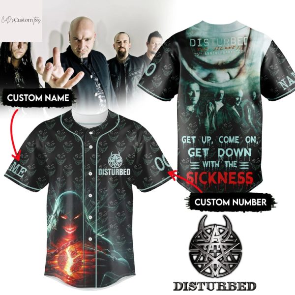 Personalized Disturbed Get Down With The Sickness Baseball Jersey