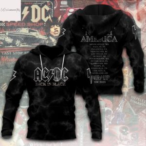 AC DC Back In Black – Back In North America Pwr Up Tour 2025 Hoodie