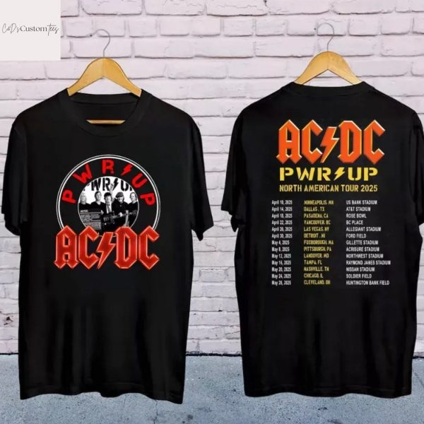 AC DC Pwr Up North American Tour 2025 Design 3D T-Shirt