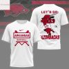 Arkansas Razorbacks Baseball Lets Go Razorbacks 3D T-Shirt – Black