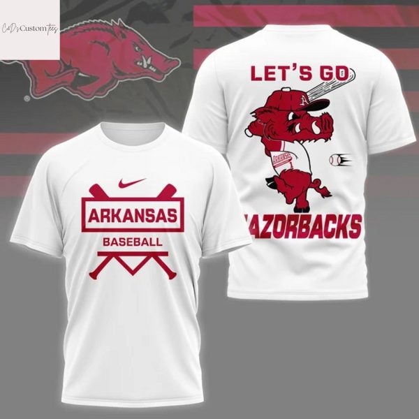 Arkansas Razorbacks Baseball Lets Go Razorbacks 3D T-Shirt