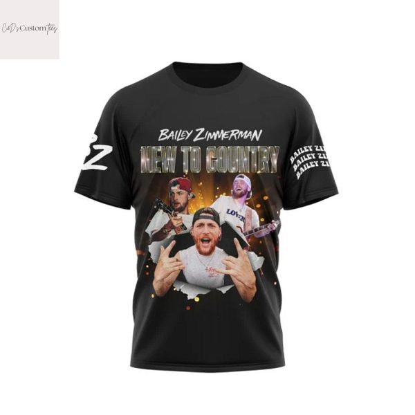 Bailey Zimmerman New To Country 3D T-Shirt