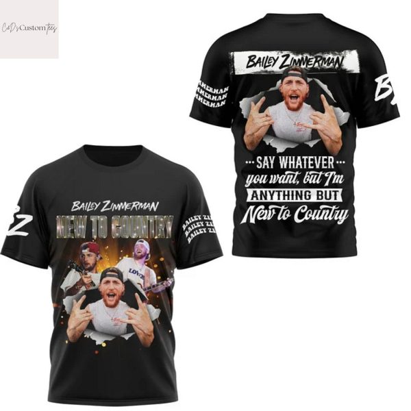 Bailey Zimmerman New To Country 3D T-Shirt