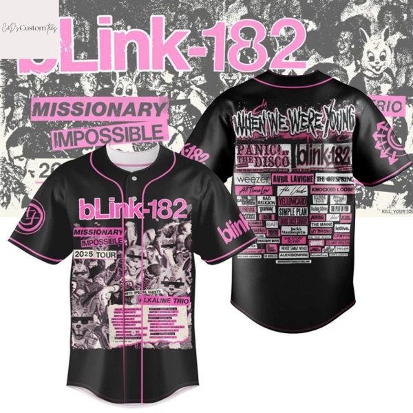 Blink-182 Missionary Impossible 2025 Tour Baseball Jersey