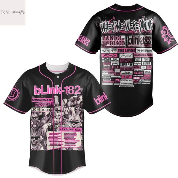 Blink-182 Missionary Impossible 2025 Tour Baseball Jersey