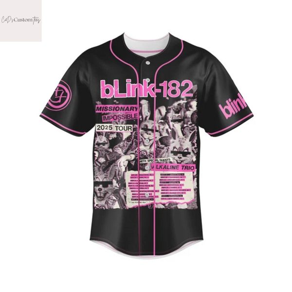 Blink-182 Missionary Impossible 2025 Tour Baseball Jersey