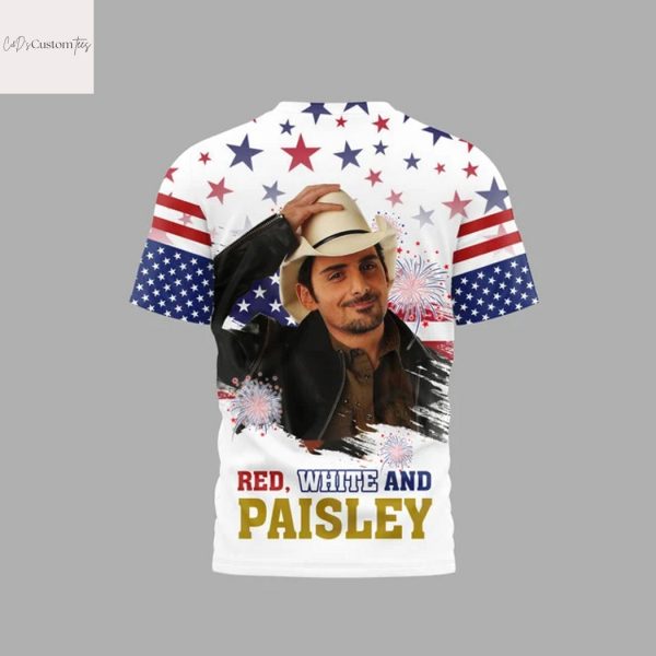 Brad Paisley Red White And Paisley 1776 3D T-Shirt
