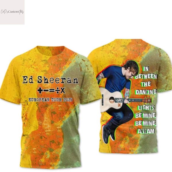 Ed Sheeran European Tour 2025 3D T-Shirt