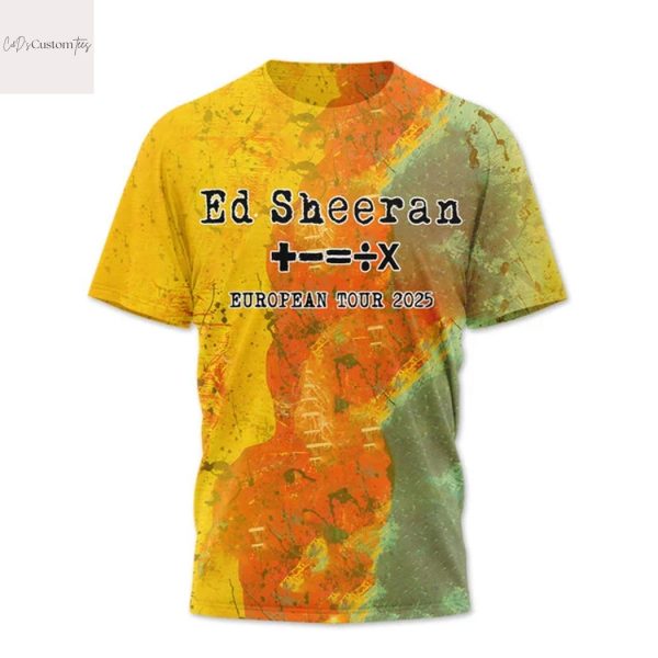 Ed Sheeran European Tour 2025 3D T-Shirt