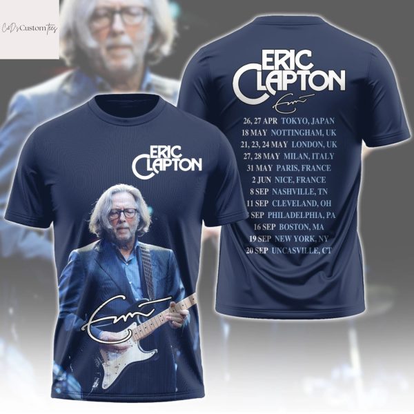 Eric Clapton Tour 2025 Signature 3D T-Shirt