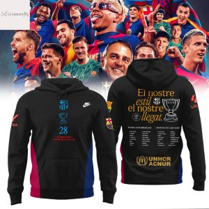 F.C Barcelona El Nostre Estil El Nostre Llegat La Liga 2025 Champions Hoodie – Black