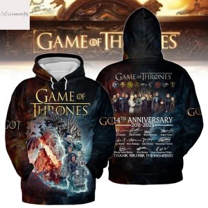 Game Of Thrones 14th Anniversary 2011-2025 Signature Thank You For The Memories Hoodie