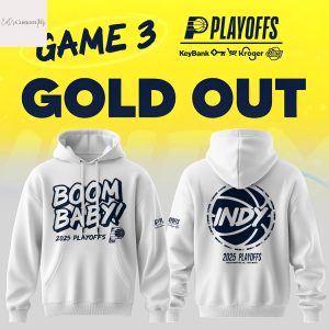 Indiana Pacers Boom Baby 2025 Playoffs Hoodie – White