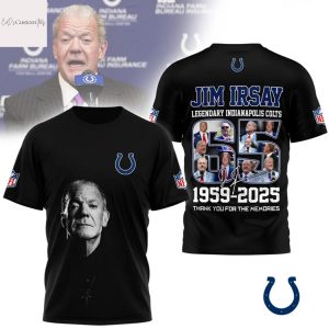 Indianapolis Colts Jim Irsay 1959-2025 Thank You For The Memories Signature Design 3D T-Shirt