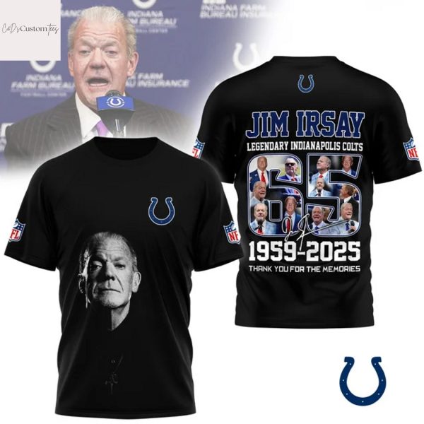 Indianapolis Colts Jim Irsay 1959-2025 Thank You For The Memories Signature Design 3D T-Shirt