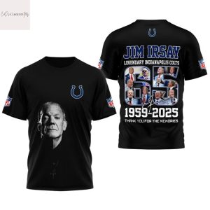 Indianapolis Colts Jim Irsay 1959-2025 Thank You For The Memories Signature Design 3D T-Shirt