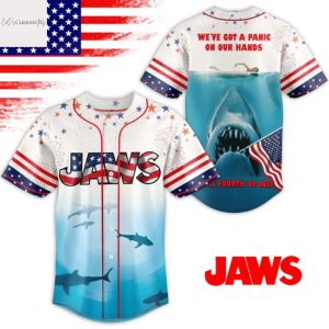Jaws We Ve Got A Panic On Our Hands Baseball Jersey
