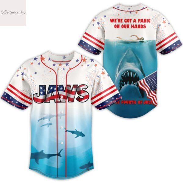 Jaws We Ve Got A Panic On Our Hands Baseball Jersey