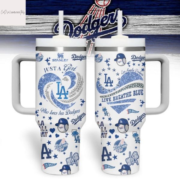 Just A Girl Who Love Her Los Angeles Dodgers Tumbler With Handle And Straw