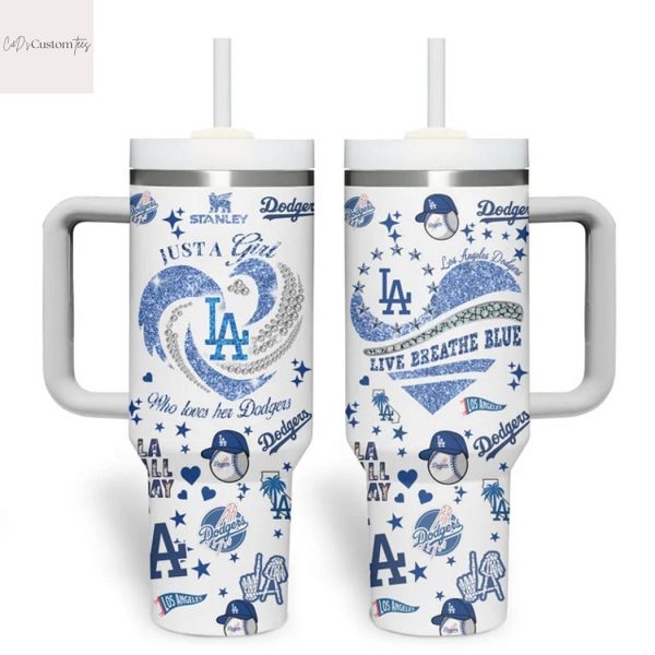 Just A Girl Who Love Her Los Angeles Dodgers Tumbler With Handle And Straw