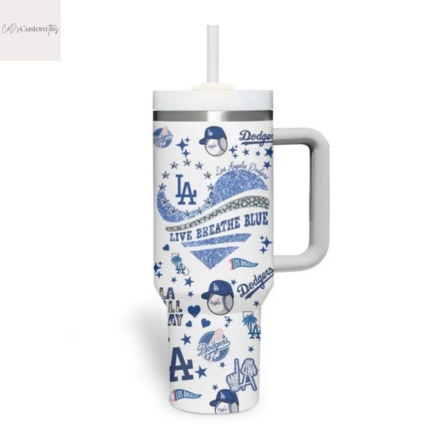 Just A Girl Who Love Her Los Angeles Dodgers Tumbler With Handle And Straw