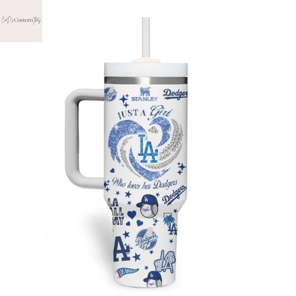 Just A Girl Who Love Her Los Angeles Dodgers Tumbler With Handle And Straw