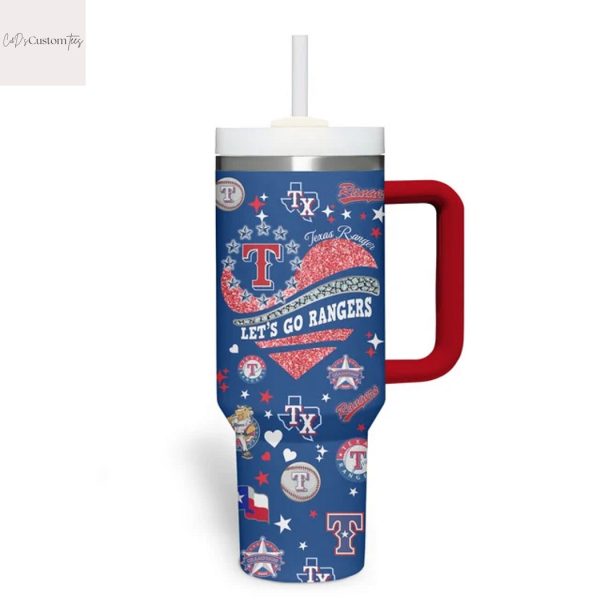 Just A Girl Who Love Her Texas Rangers Tumbler With Handle And Straw