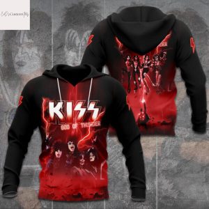 KISS God Of Thunder Hoodie – Red & Black