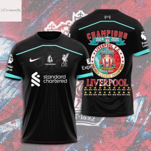Liverpool Champions 2024-2025 Premier League Champions 3D T-Shirt