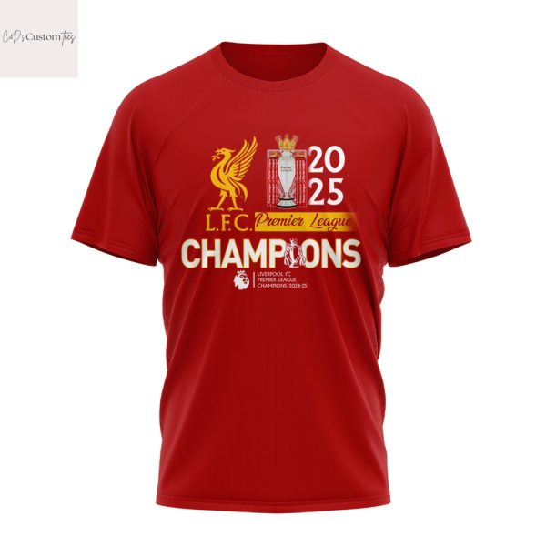 Liverpool FC 2025 Premier League Champions 3D T-Shirt