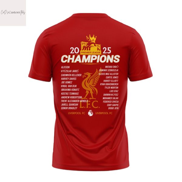 Liverpool FC 2025 Premier League Champions 3D T-Shirt
