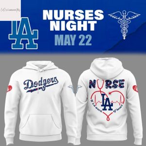 Los Angeles Dodgers Nurses 2025 Hoodie – White