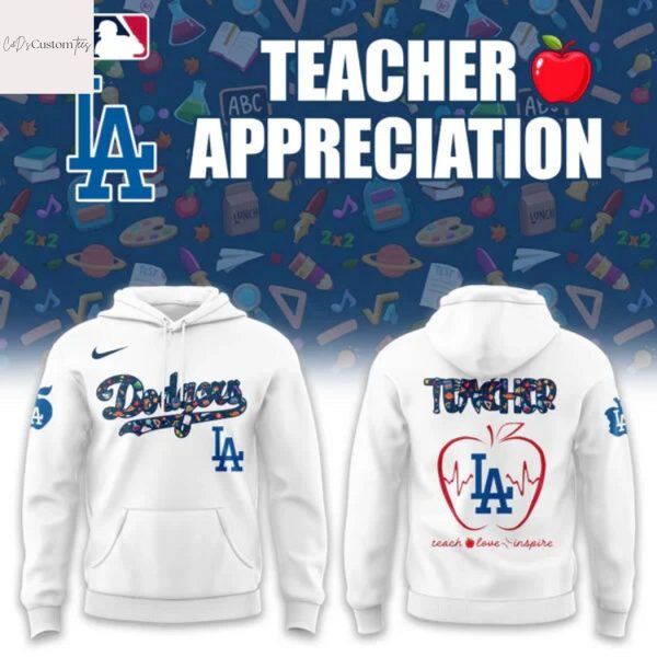 Los Angeles Dodgers Teacher 2025 White Hoodie