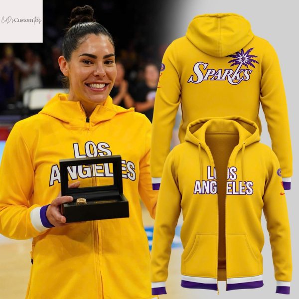 Los Angeles Sparks 2025 Zip Hoodie – Gold