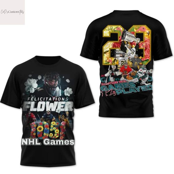 Marc-Andre Fleury Felicitations Flower NHL Games 3D T-Shirt