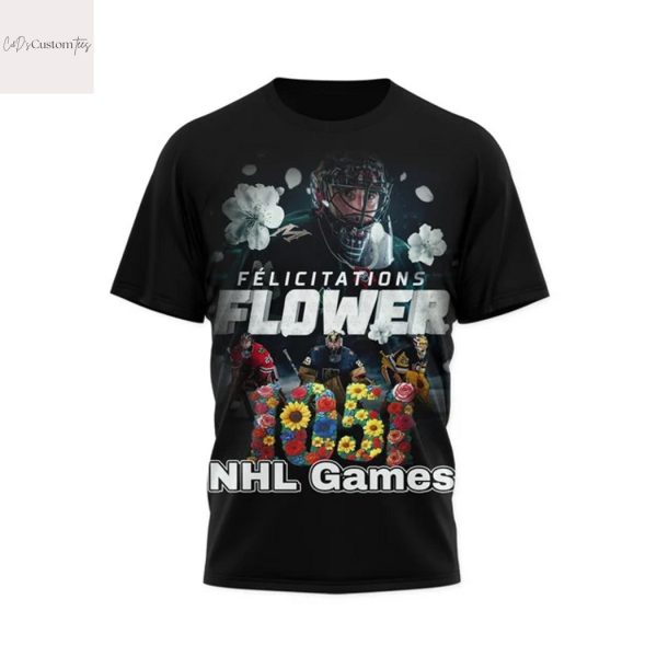 Marc-Andre Fleury Felicitations Flower NHL Games 3D T-Shirt