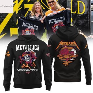 Metallica Virginia Tech Hokies Exit Light Enter Night Hoodie – Black
