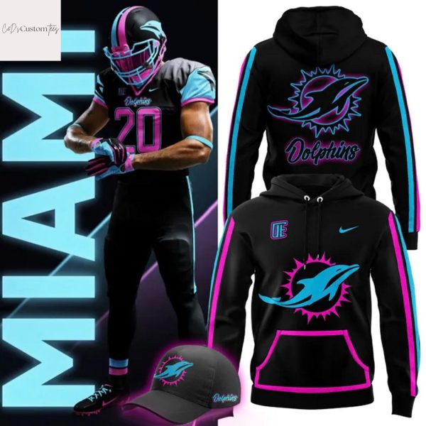 Miami Dolphins Football 2025 Black Hoodie