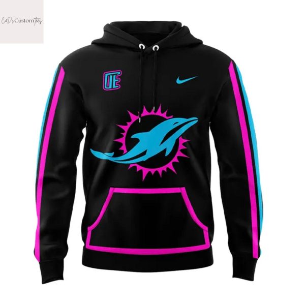 Miami Dolphins Football 2025 Black Hoodie