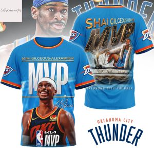 Oklahoma City Thunder Shai Gilgeous-Alexander NBA MVP 2024-25 3D T-Shirt